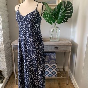Blue Pattern Maxi Dress, Loft, 8P